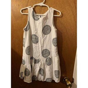 Calvin Klein Jeans Dress Retro Boho Lined Polka Dot Y2K White Size 6 Girls